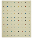 Modern Colorful Polka Dot Beige Hand Tufted Custom Made wool area rug