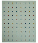 Modern Colorful Polka Dot Ivory 8x10 Hand Tufted wool area rug