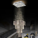 Modern columnar crystal chandelier white living room hanging lamp