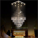 Modern columnar crystal chandelier white living room hanging lamp