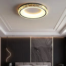 Modern concave round crystal ceiling light for living room