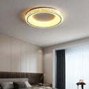 Modern concave round crystal ceiling light for living room