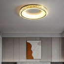 Modern concave round crystal ceiling light for living room