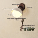 Modern concrete and wood led wall sconce bedroom light