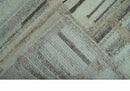 Modern Contemporary Beige Hand Knotted 2x3 Wool Area Rug