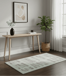 Modern Contemporary Beige Hand Knotted 2x3 Wool Area Rug