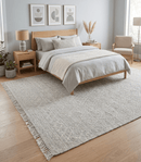 Modern Contemporary Hand Made White Wool Area Rug