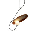 Modern copper and black grid led pendant light dining room
