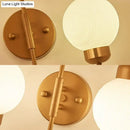 Modern copper and white glass spherical wall sconce living room light