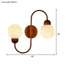 Modern copper and white glass spherical wall sconce living room light
