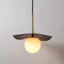 Modern copper bedside chandelier with marble ball for dining room