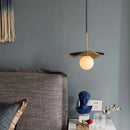 Modern copper bedside chandelier with marble ball for dining room
