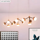 Modern copper & black sputnik ceiling island light for bedroom