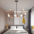 Modern copper & black sputnik ceiling island light for bedroom
