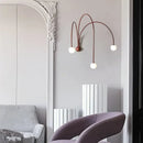 Modern copper branch glass wall lamp for living room