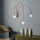 Modern copper branch glass wall lamp for living room