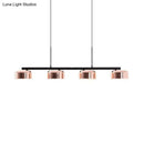 Modern copper ceiling light 4-head drum pendant for dining room