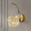 Modern copper crystal wall sconce – living room gold lighting