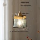 Modern copper cube glass led pendant light for bedroom