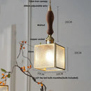 Modern copper cube glass led pendant light for bedroom