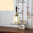 Modern copper cube glass led pendant light for bedroom