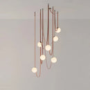 Modern copper decorbites glass ball pendant lamp for dining room