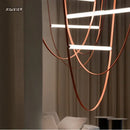 Modern copper decorbites leather belt chandelier for dining room