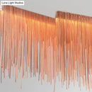 DecorBites™ Contemporary Metal Gold LED Pendant Light for Dining Room - Linear Island Design, 39"/47" Wide