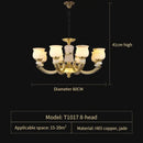 Modern copper jade pendant lamp for dining room decor