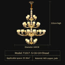 Modern copper jade pendant lamp for dining room decor