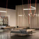 Modern copper leather bell pendant light office chandelier