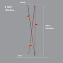 Modern copper led belt chandelier pendant light living room dimmable