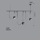 Modern copper led belt chandelier pendant light living room dimmable