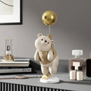 Modern cream and gold balloon polar bear resin – office desk decor