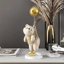 Modern cream and gold balloon polar bear resin – office desk decor