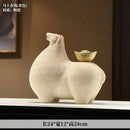 Modern cream and gold horse sculpture figurine living room decor