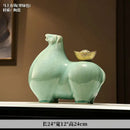 Modern cream and gold horse sculpture figurine living room decor