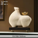 Modern cream and gold horse sculpture figurine living room decor