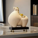 Modern cream and gold horse sculpture figurine living room decor