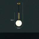 Modern cream & blue glass planet pendant light bedroom hanging lamp