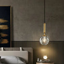 Modern cream & blue glass planet pendant light bedroom hanging lamp