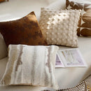Modern cream brown coffee pillowcase living room textured cushion cover