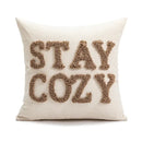 Modern cream brown coffee pillowcase living room textured cushion cover