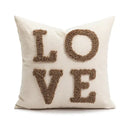 Modern cream brown coffee pillowcase living room textured cushion cover