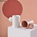 Modern cream ceramic cup and saucer set dining room cloud base