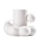 Modern cream ceramic cup and saucer set dining room cloud base