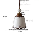 Modern cream ceramic led pendant light kitchen floral brass accent