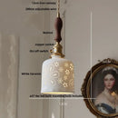 Modern cream ceramic led pendant light kitchen floral brass accent