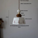 Modern cream ceramic led pendant light kitchen floral brass accent