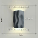 Modern cream ceramic ridged led wall lamp bedroom sconce